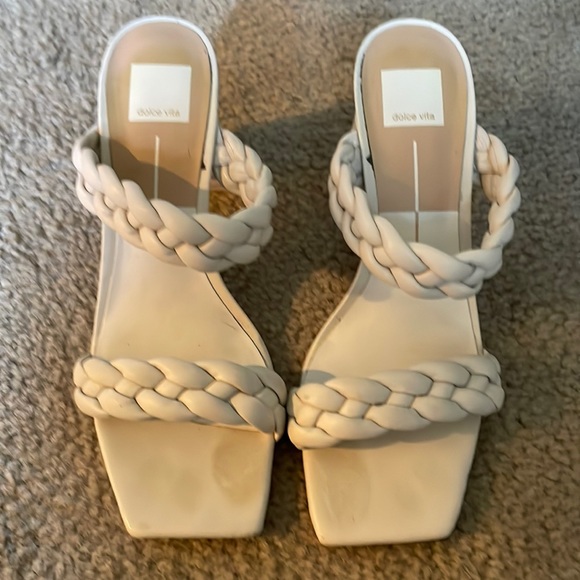 Dolce Vita cream braided Heels - Picture 1 of 4
